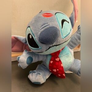 Disney Stitch Blue Plush Toy with kiss 10in tall